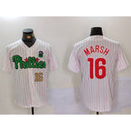 Philadelphia Phillies #16 Brandon Marsh White Green Fotopoulosg Cool Base Stitched Jerseys