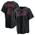 New York Mets #4 Francisco Alvarez Black Fotopoulosg Alternate Replica Jersey
