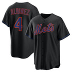 New York Mets #4 Francisco Alvarez Black Fotopoulosg Alternate Replica Jersey