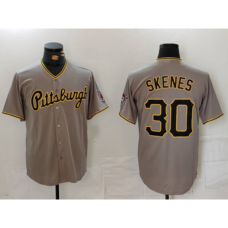 Pittsburgh Pirates #30 Paul Skenes Grey Fotopoulosg Stitched Jersey