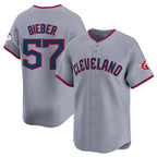 Cleveland Guardians #57 Shane Bieber Gray Fotopoulosg 2025 Alternate Limited Stitched Jersey