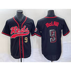 Cincinnati Reds #9 Matt McLain Number Black Fotopoulosg 2023 City Connect Cool Base Stitched Jersey 2