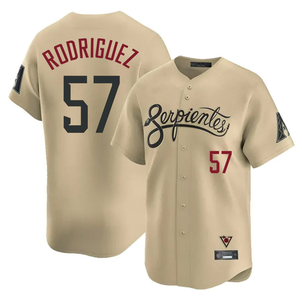 Arizona Diamondbacks #57 Eduardo Rodriguez Player Tan Fotopoulosg City Connect Limited Home Game Stitched Jerseys