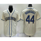 Seattle Mariners #44 Julio Rodriguez Cream Fotopoulosg Stitched Cool Base Jersey