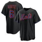 New York Mets #6 Starling Marte Black Fotopoulosg Alternate Replica Jersey