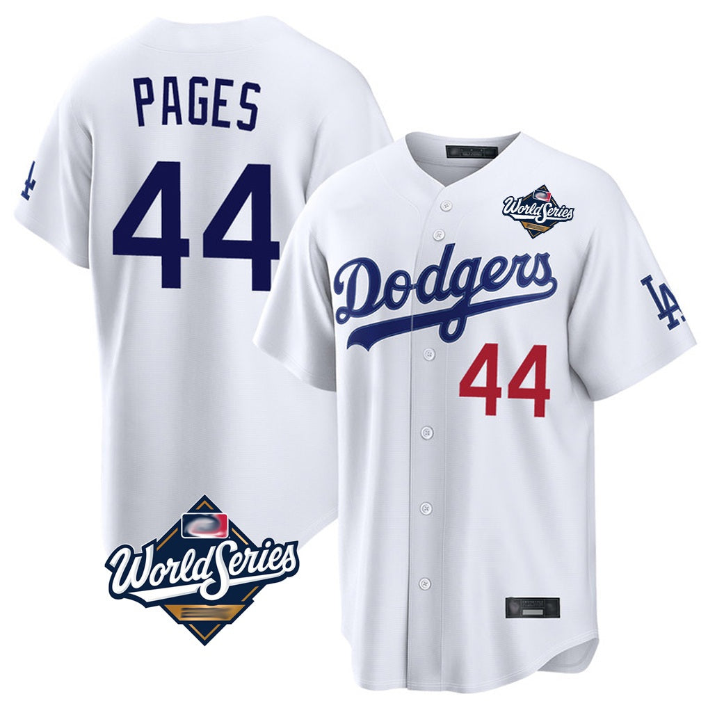Los Angeles Dodgers #44 Andy Pages Player White Fotopoulosg World Series Home Game Stitched Jerseys