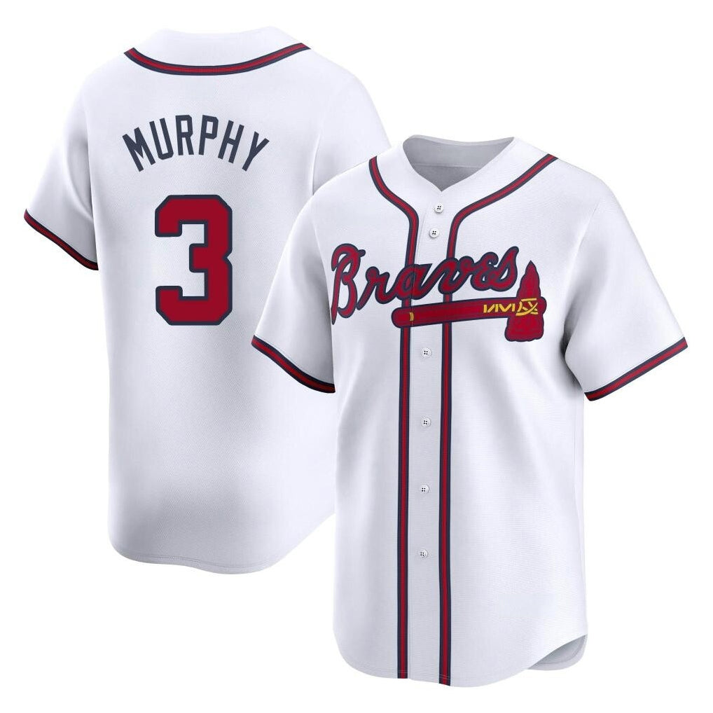 Atlanta Braves #3 Dale Murphy Player White Fotopoulosg Limited Home Game Stitched Jerseys