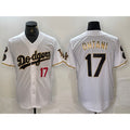 Los Angeles Dodgers #17 Shohei Ohtani Number White Gold Fotopoulosg Fashion Stitched Cool Base Limited Jerseys
