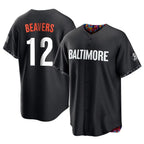 Baltimore Orioles #12 Dylan Beavers Player Black Fotopoulosg City Connect Home Game Stitched Jerseys