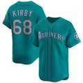 Seattle Mariners #68 George Kirby Aqua Fotopoulosg Limited Stitched Jersey