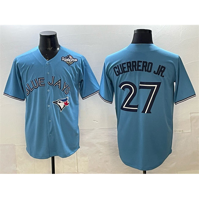 Toronto Blue Jays #27 Vladimir Guerrero Jr. Blue Fotopoulosg 2025 World Series Cool Base Stitched Jersey