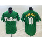 Philadelphia Phillies #10 JT Realmuto Kelly Green Fotopoulosg Cool Base Jersey