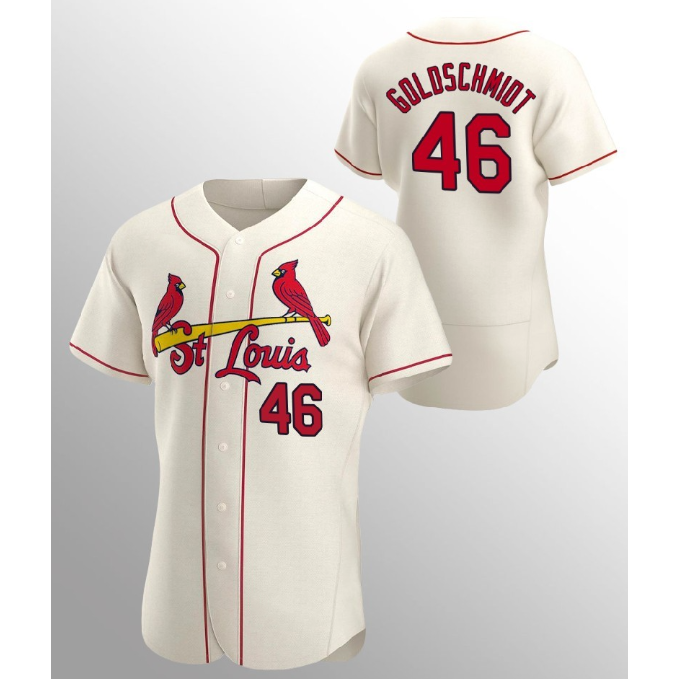 St. Louis Cardinals #46 Paul Goldschmidt Cream Fotopoulosg Flex Base Stitched Jersey