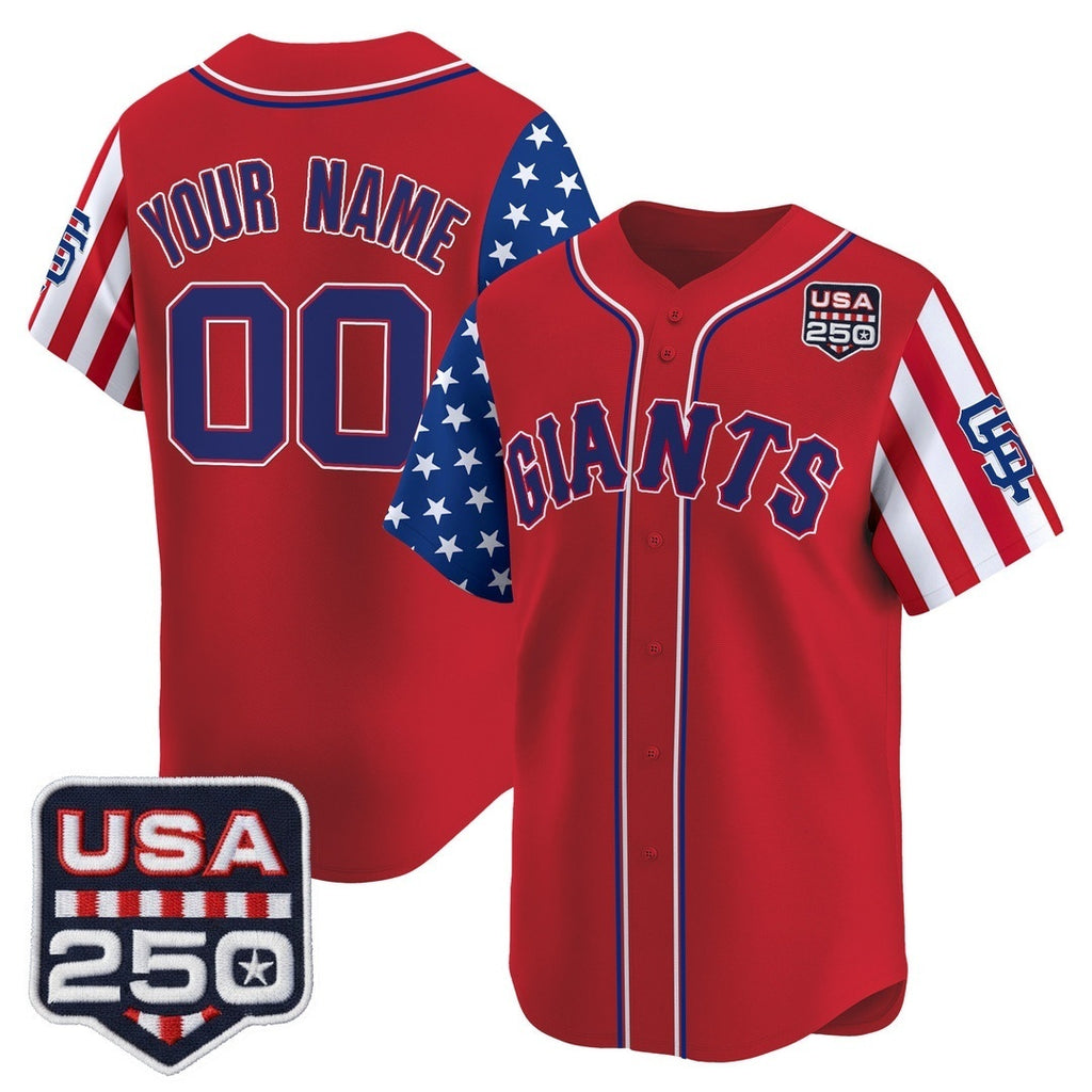 Custom San Francisco Giants America 250 Edition Vapor Premier Limited Red Fotopoulosg Stitched Jerseys