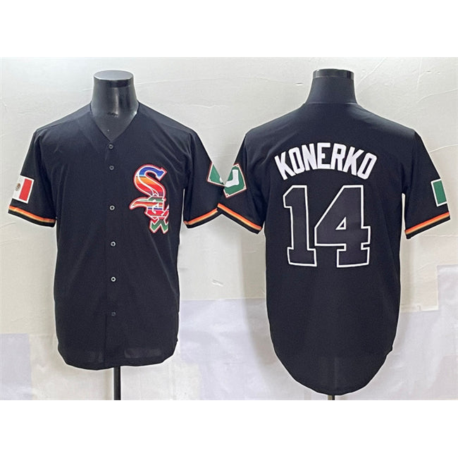 Chicago White Sox #14 Paul Konerko Black Fotopoulosg Mexico Limited Stitched Jersey