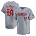 Cincinnati Reds #28 Eugenio Su¨¢rez Player Gray Fotopoulosg Home Limited Stitched Jerseys