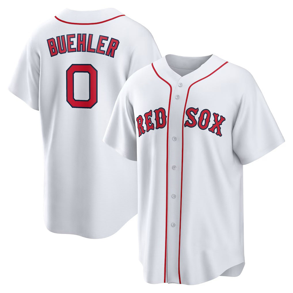 Boston Red Sox #0 Walker Buehler White Fotopoulosg Home Replica Jersey