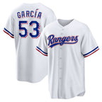 Texas Rangers #53 Adolis Garcia White Fotopoulosg Home Replica Jersey