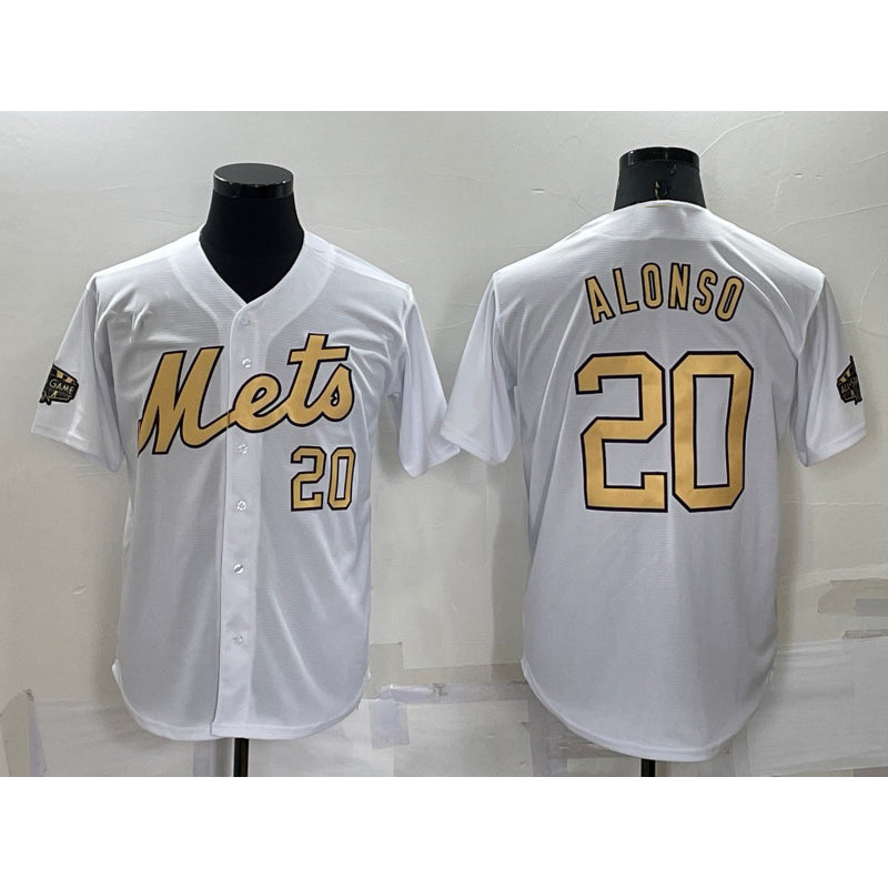 New York Mets #20 Pete Alonso Number White Fotopoulosg 2022 All Star Stitched Cool Base Jersey
