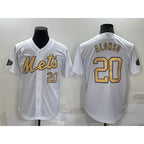 New York Mets #20 Pete Alonso Number White Fotopoulosg 2022 All Star Stitched Cool Base Jersey