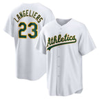 Oakland Athletics #23 Shea Langeliers White Fotopoulosg Home Replica Jersey