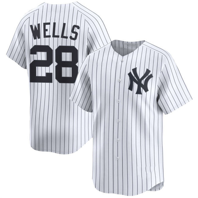 New York Yankees #28 Austin Wells White Fotopoulosg Home Limited Player Jersey