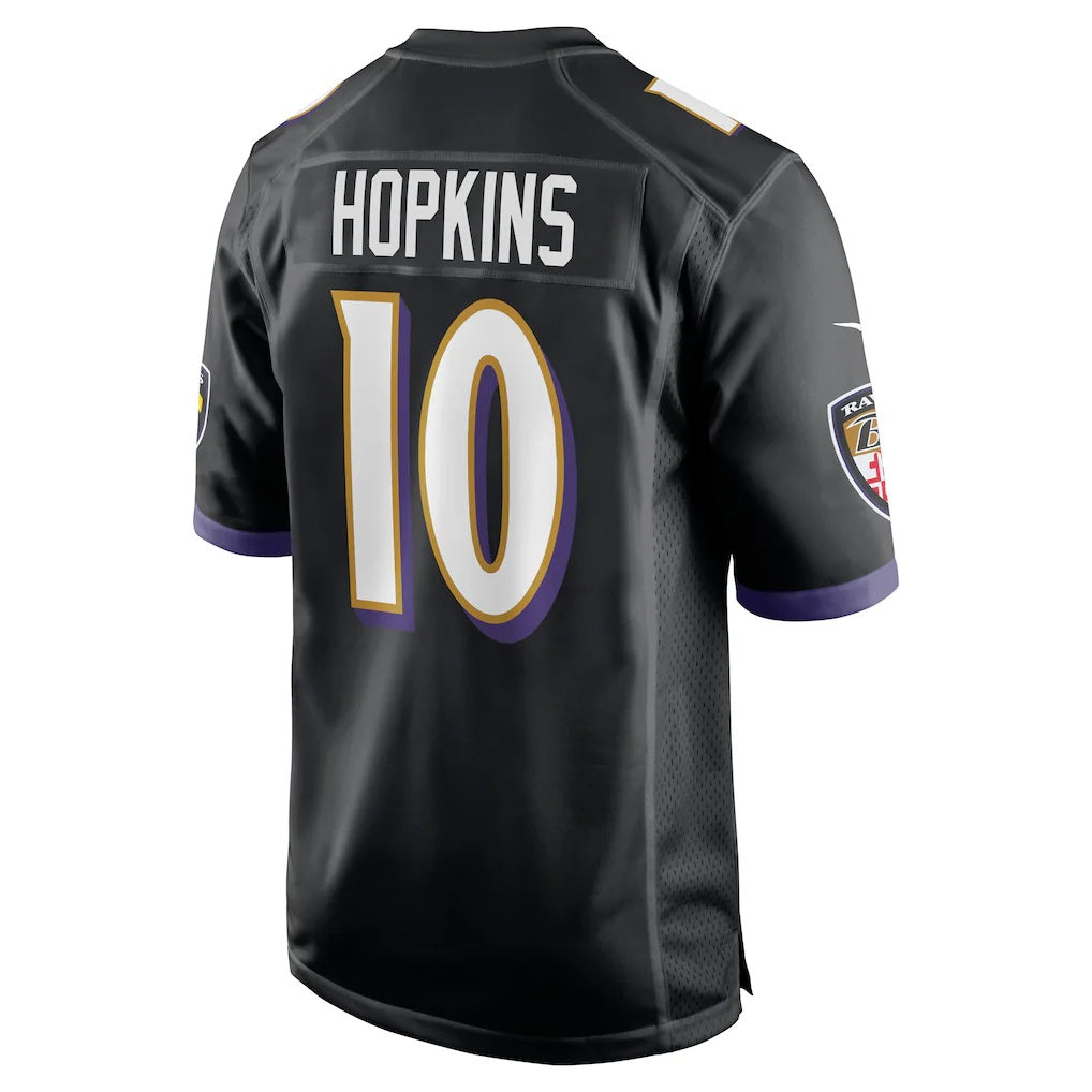 B.Ravens #10 DeAndre Hopkins Black Fotopoulosg Alternate Game Jersey