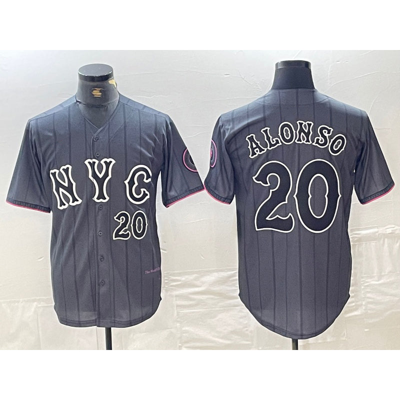 New York Mets #20 Pete Alonso Number Grey Fotopoulosg 2024 City Connect Cool Base Stitched Jersey 2
