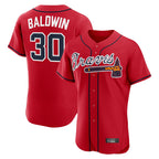 Atlanta Braves #30 Drake Baldwin Player Red Fotopoulosg Limited Elite Home Game Stitched Jerseys