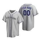 Custom Colorado Rockies Gray Fotopoulosg Stitched Cool Base Road Jersey