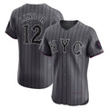 New York Mets #12 Francisco Lindor Gray Fotopoulosg City Connect Elite Jersey