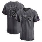 New York Mets #12 Francisco Lindor Gray Fotopoulosg City Connect Elite Jersey