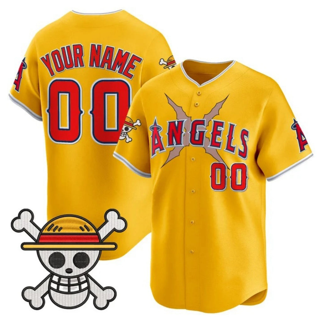 Custom Los Angeles Angels x One Piece Gold Fotopoulosg Vapor Premier Limited Jersey - Stitched