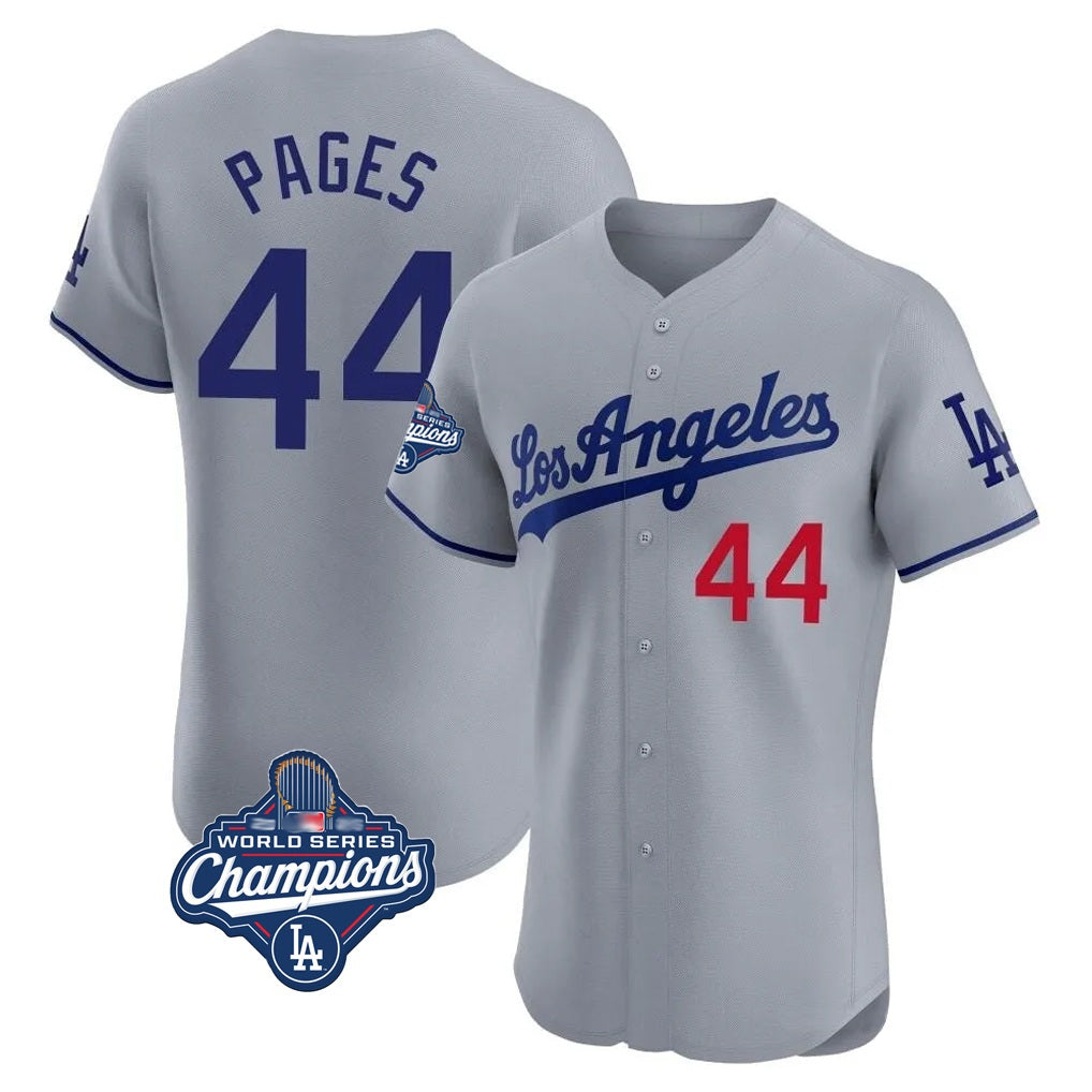 Los Angeles Dodgers #44 Andy Pages Player Gray Fotopoulosg World Series Meet Limited Elite Home Stitched Jerseys
