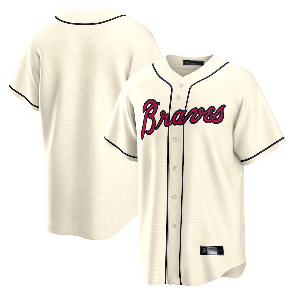 Atlanta Braves Cream Fotopoulosg Home Game Blank Player Stitched Jerseys