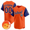 Custom Detroit Tigers x Dragon Ball Royal Orange Fotopoulosg Vapor Premier Limited Jersey - All Stitched
