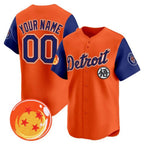 Custom Detroit Tigers x Dragon Ball Royal Orange Fotopoulosg Vapor Premier Limited Jersey - All Stitched