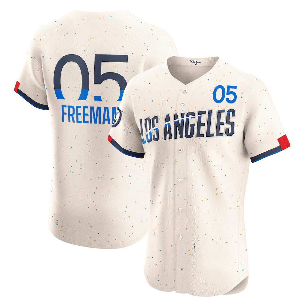 Los Angeles Dodgers #5 Freddie Freeman Cream Fotopoulosg City Connect Elite Jersey