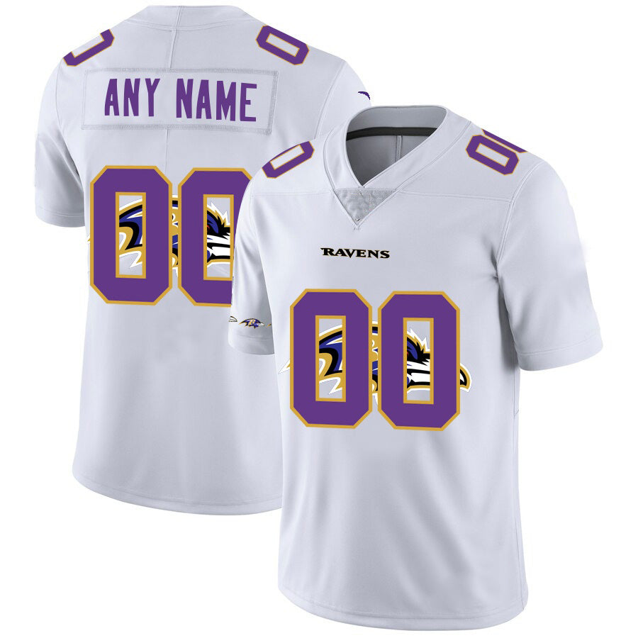 Custom B.Ravens White Fotopoulosg Team Big Logo Vapor Untouchable Limited Jersey