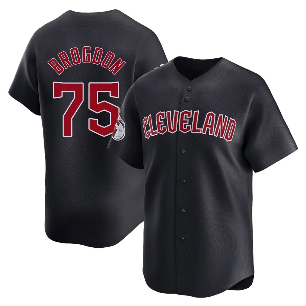 Cleveland Guardians #75 Connor Brogdon Player Navy Fotopoulosg Limited Home Game Stitched Jerseys