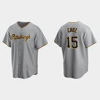 Pittsburgh Pirates #15 Oneil Cruz Gray Fotopoulosg Road Cool Base Jersey