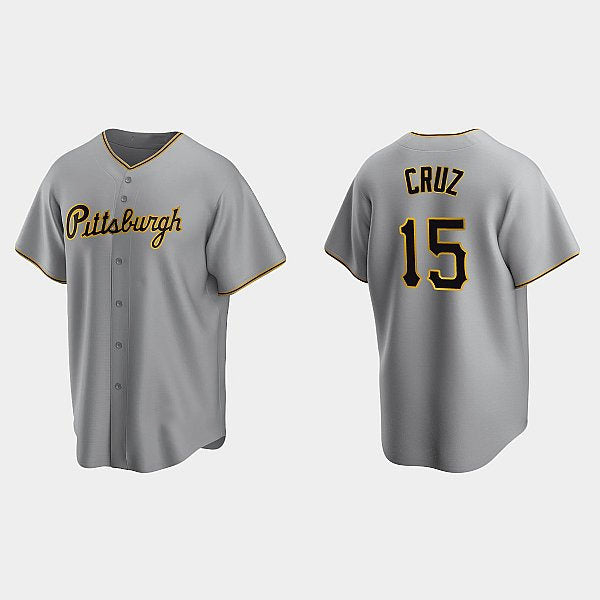 Pittsburgh Pirates #15 Oneil Cruz Gray Fotopoulosg Road Cool Base Jersey
