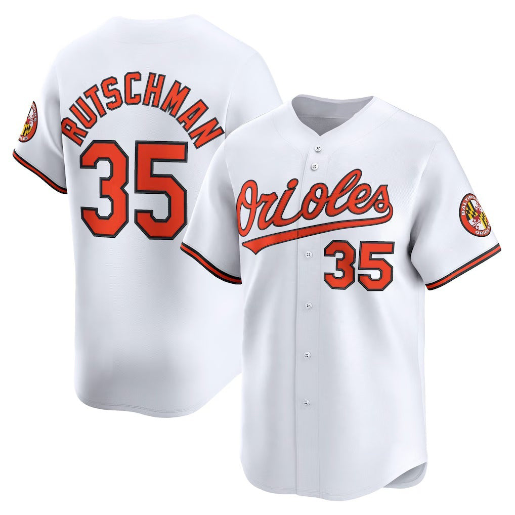 Baltimore Orioles #35 Adley Rutschman White Fotopoulosg Home Limited Player Jersey