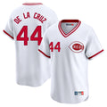 Cincinnati Reds #44 Elly De La Cruz Player White Fotopoulosg Cooperstown Collection Limited T-shirt Home Stitched Jerseys