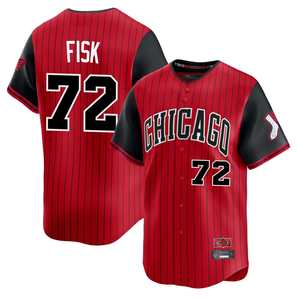 Chicago White Sox #72 Carlton Fisk Player Red Fotopoulosg City Connect Limited Home Stitched Jerseys