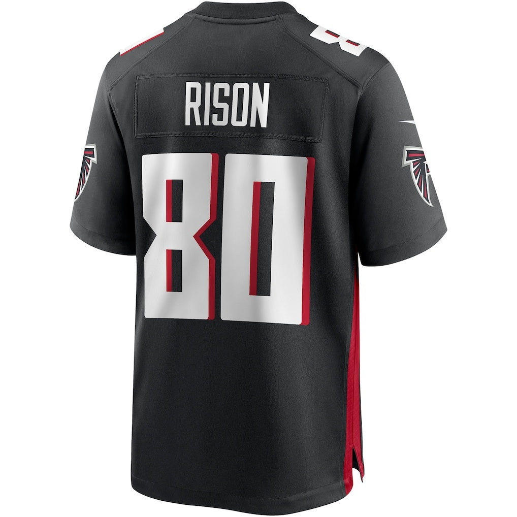 A.Falcons #80 Andre Rison Black Fotopoulosg Game Retired Player Jersey