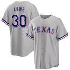 Texas Rangers #30 Nathaniel Lowe Gray Fotopoulosg Cool Base Stitched Jersey