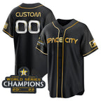 Custom Houston Astros Active Player Black Gold Fotopoulosg 2022 World Series Stitched Jersey
