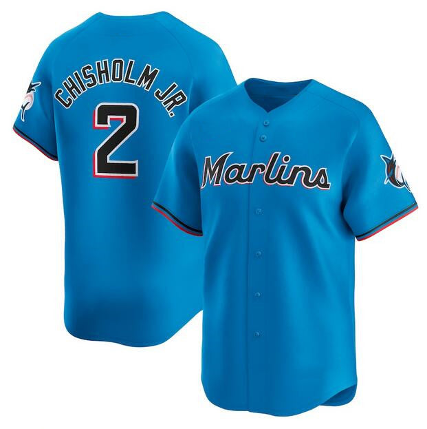Miami Marlins #2 Jazz Chisholm Jr. Blue Fotopoulosg Limited Stitched Jersey