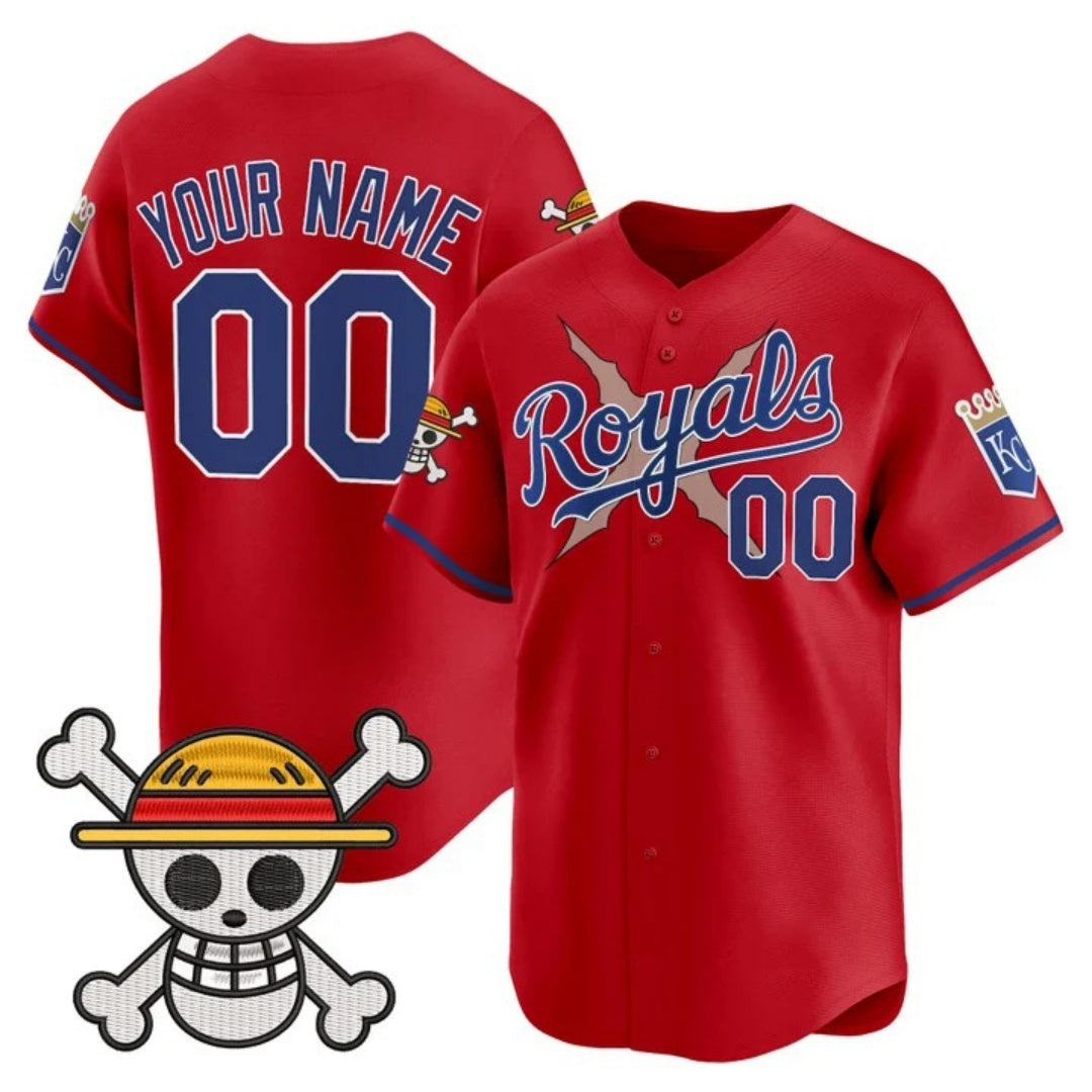Custom Kansas City Royals x One Piece Red Fotopoulosg Vapor Premier Limited Jersey - Stitched